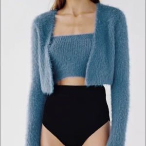 Zara cropped tank + sweater set